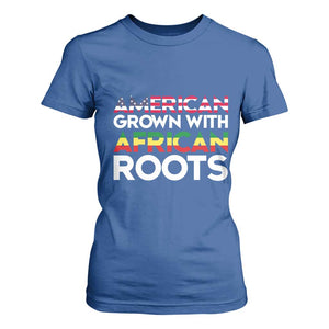 African American Roots T Shirt For Women American Grown With African Roots US Flag