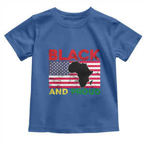 African American Baby Shirt Black And Proud US Flag Africa Map