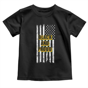 African American Baby Shirt Black And Proud US Flag BHM