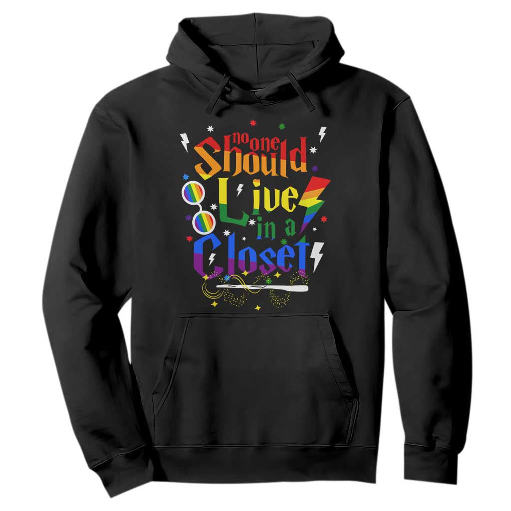 No One Should Live in a Closet Hoodie LGBTQ+ Pride Empowerment Ally