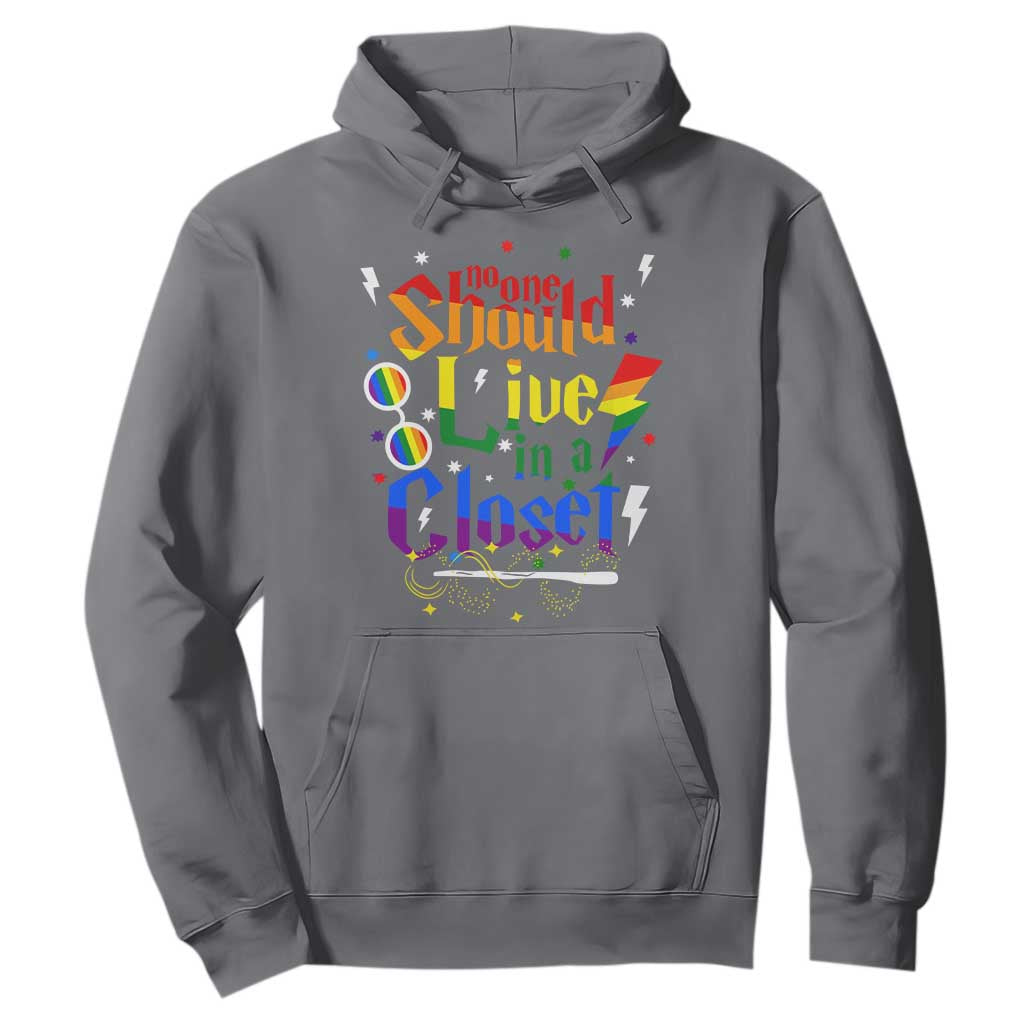 No One Should Live in a Closet Hoodie LGBTQ+ Pride Empowerment Ally