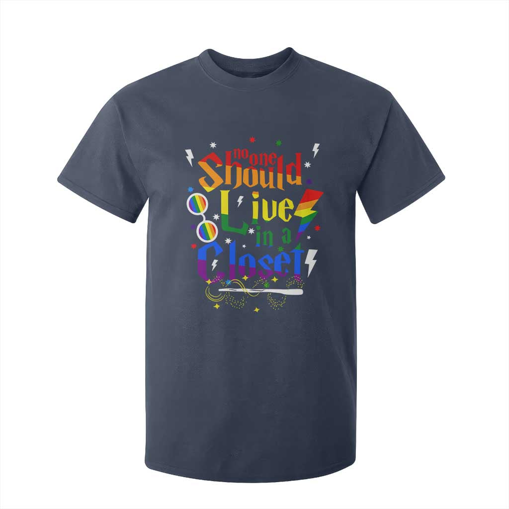 No One Should Live in a Closet T Shirt For Kid LGBTQ+ Pride Empowerment Ally