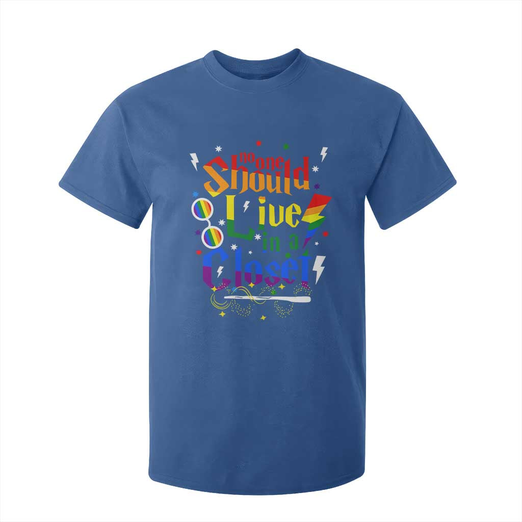 No One Should Live in a Closet T Shirt For Kid LGBTQ+ Pride Empowerment Ally