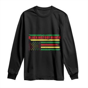 Black History Month Long Sleeve Shirt African American Pride US Flag