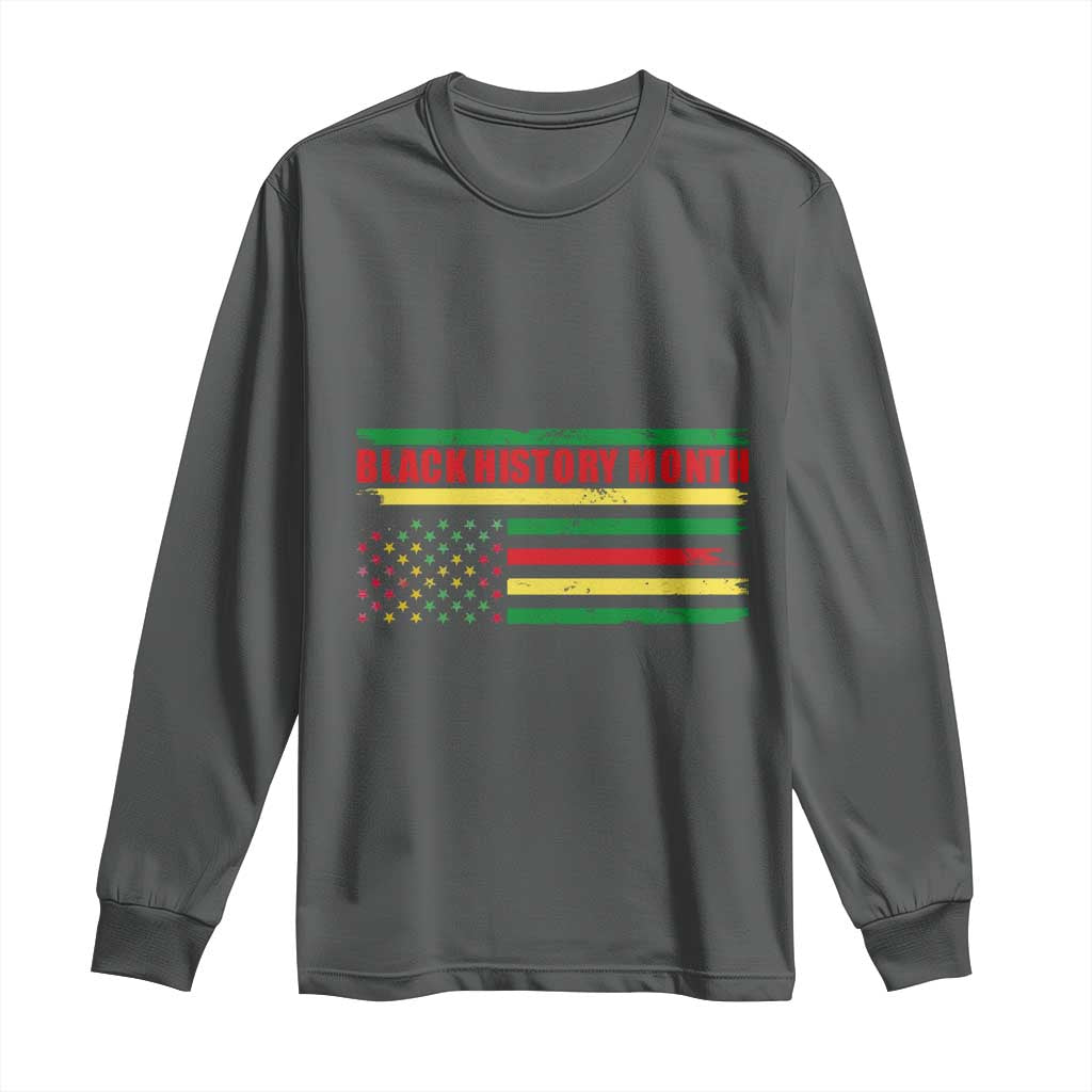 Black History Month Long Sleeve Shirt African American Pride US Flag