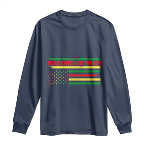 Black History Month Long Sleeve Shirt African American Pride US Flag