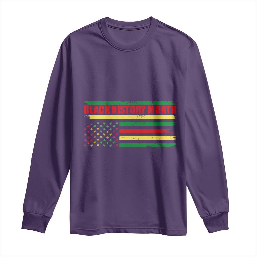 Black History Month Long Sleeve Shirt African American Pride US Flag