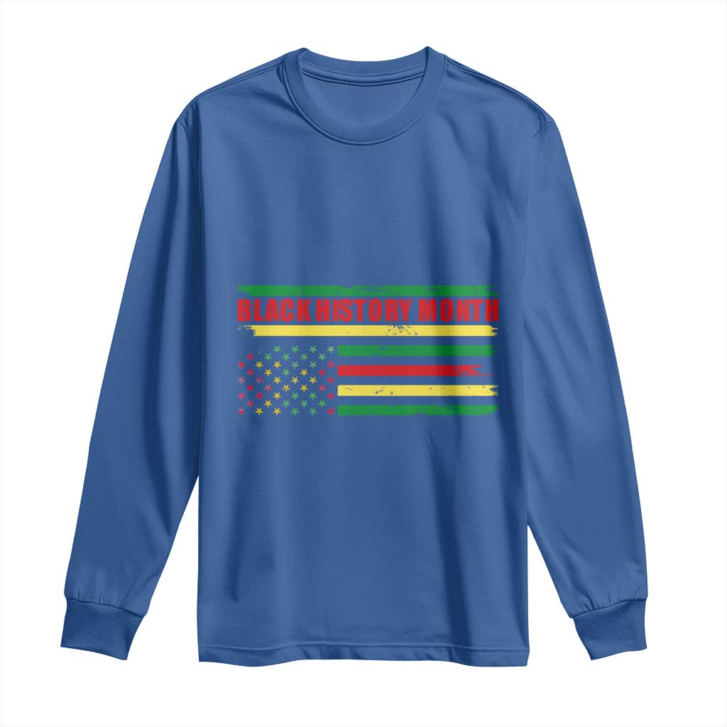 Black History Month Long Sleeve Shirt African American Pride US Flag