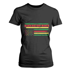 Black History Month T Shirt For Women African American Pride US Flag