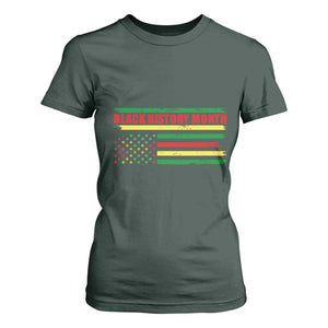 Black History Month T Shirt For Women African American Pride US Flag