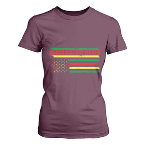 Black History Month T Shirt For Women African American Pride US Flag