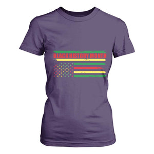 Black History Month T Shirt For Women African American Pride US Flag