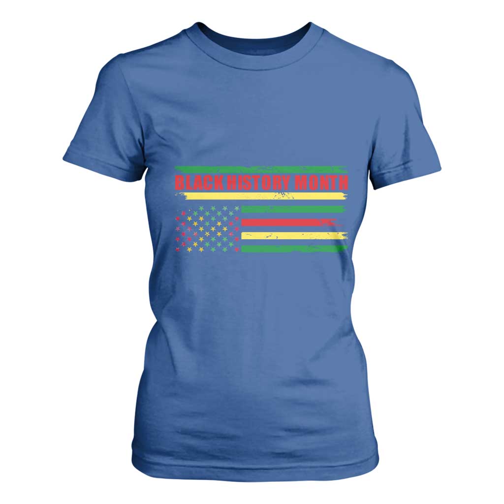 Black History Month T Shirt For Women African American Pride US Flag