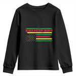 Black History Month Youth Long Sleeve Shirt African American Pride US Flag