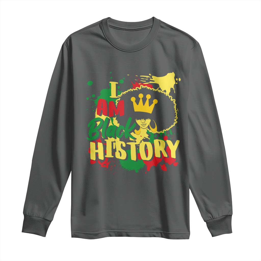 I Am Black History Long Sleeve Shirt Afro Queen African American Pride