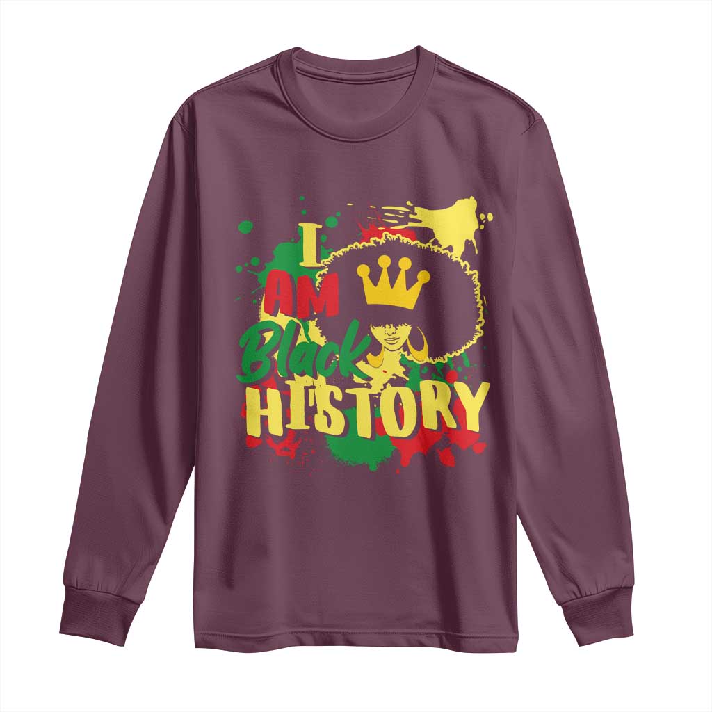 I Am Black History Long Sleeve Shirt Afro Queen African American Pride
