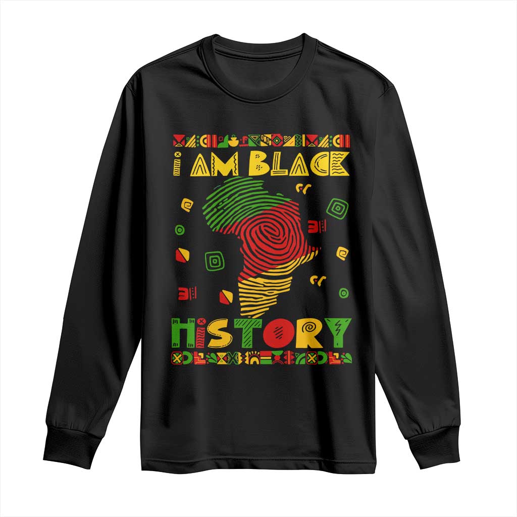 I Am Black History Long Sleeve Shirt African American Pride Kente
