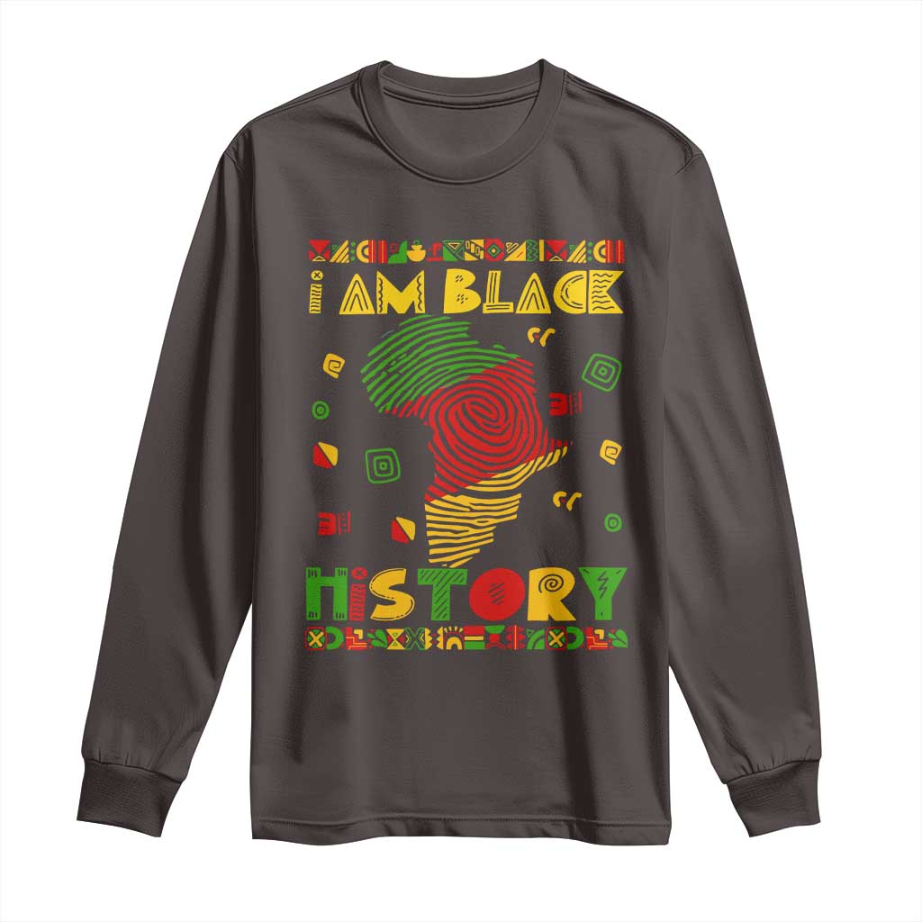 I Am Black History Long Sleeve Shirt African American Pride Kente