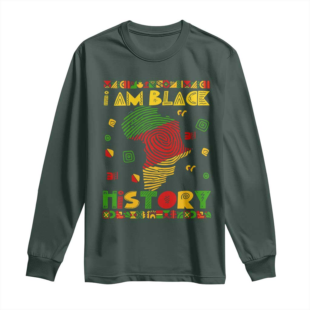I Am Black History Long Sleeve Shirt African American Pride Kente