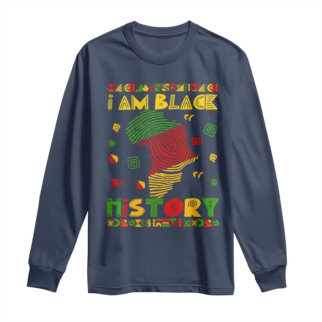 I Am Black History Long Sleeve Shirt African American Pride Kente