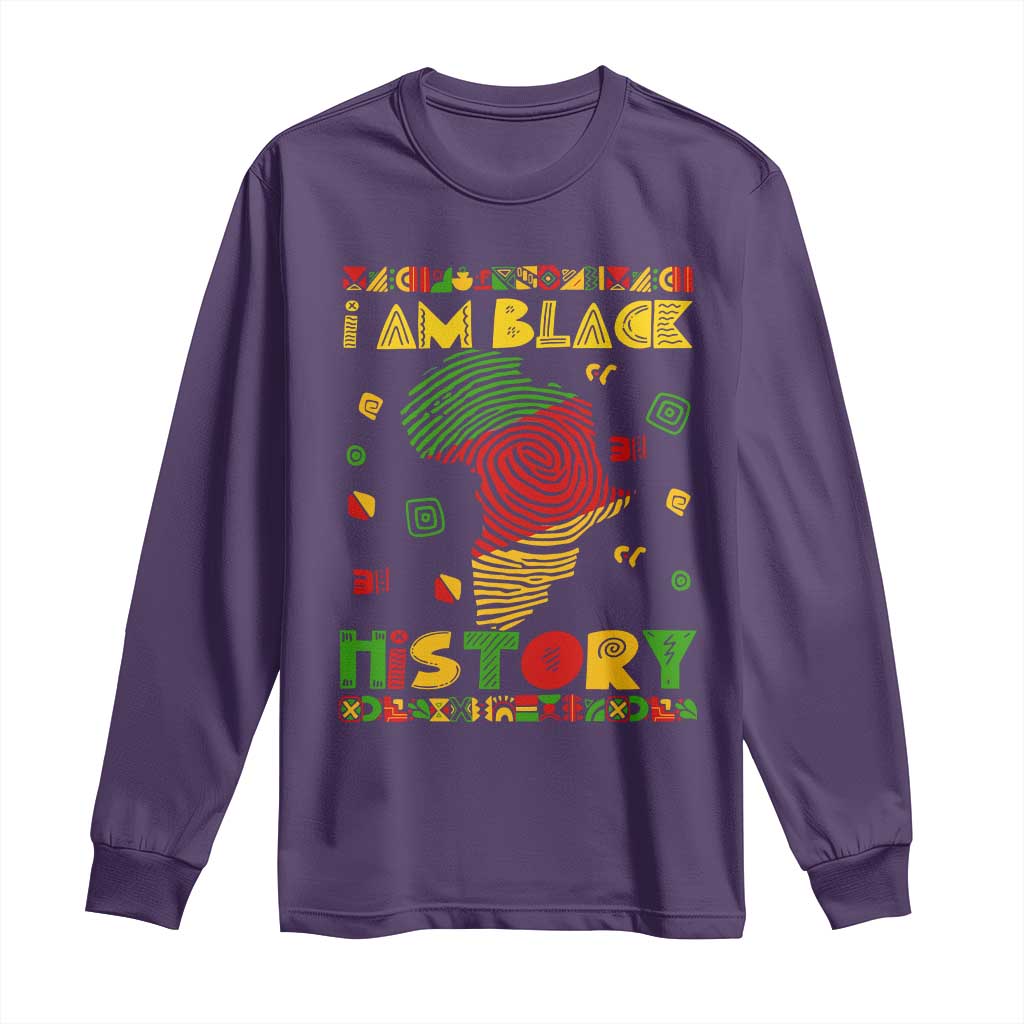 I Am Black History Long Sleeve Shirt African American Pride Kente