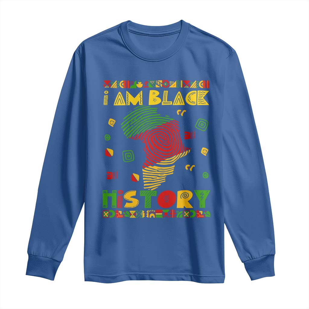 I Am Black History Long Sleeve Shirt African American Pride Kente