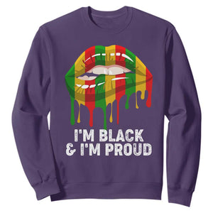 Black Girls Sweatshirt I'm Black And I'm Proud Woman Lips Dripping