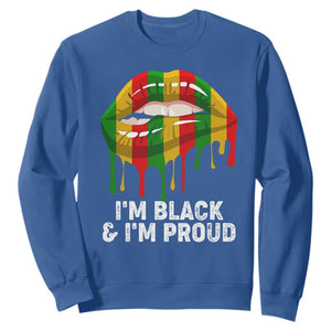 Black Girls Sweatshirt I'm Black And I'm Proud Woman Lips Dripping