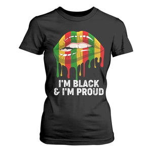 Black Girls T Shirt For Women I'm Black And I'm Proud Woman Lips Dripping