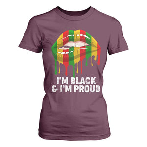 Black Girls T Shirt For Women I'm Black And I'm Proud Woman Lips Dripping