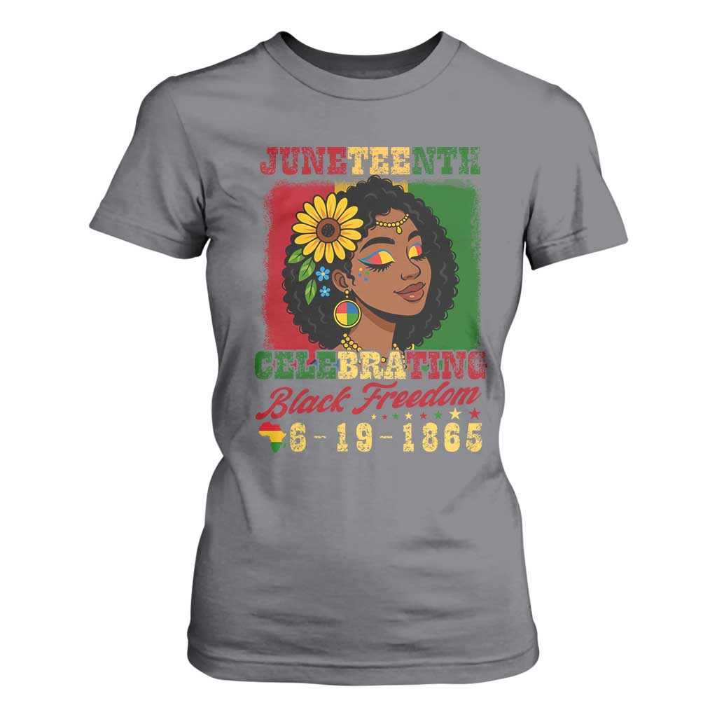 Juneteenth 1865 Black Freedom Celebration T Shirt For Women Afrocentric Pride Melanin Girl