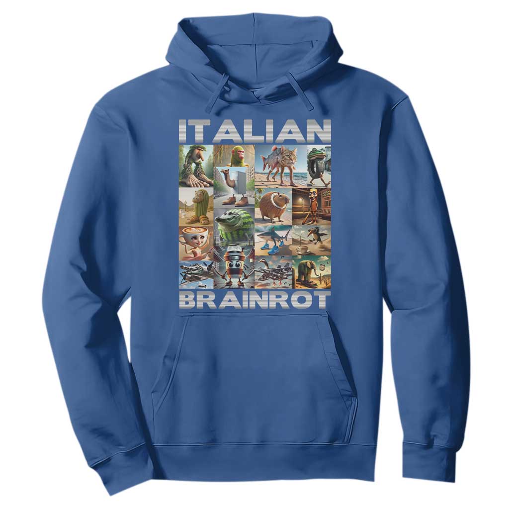 Funny Italian Brainrot Meme Art Hoodie Surreal Humor Pop Culture Collage