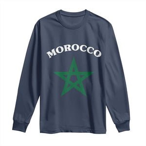 Morocco Pride Flag Star Long Sleeve Shirt Patriotic Moroccan Heritage Souvenir