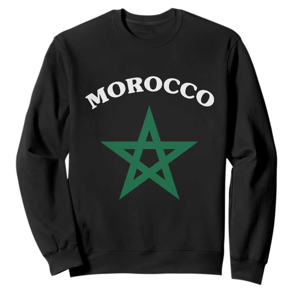 Morocco Pride Flag Star Sweatshirt Patriotic Moroccan Heritage Souvenir