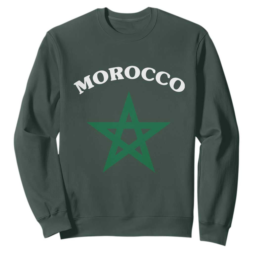 Morocco Pride Flag Star Sweatshirt Patriotic Moroccan Heritage Souvenir