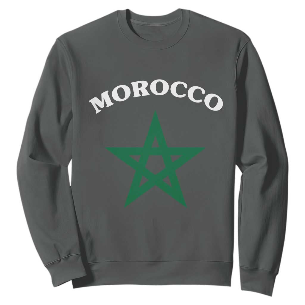 Morocco Pride Flag Star Sweatshirt Patriotic Moroccan Heritage Souvenir