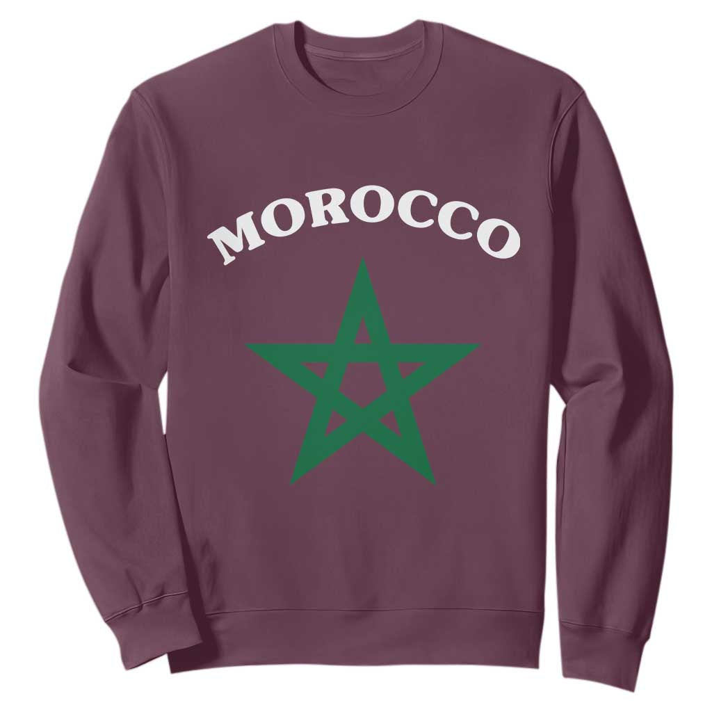 Morocco Pride Flag Star Sweatshirt Patriotic Moroccan Heritage Souvenir