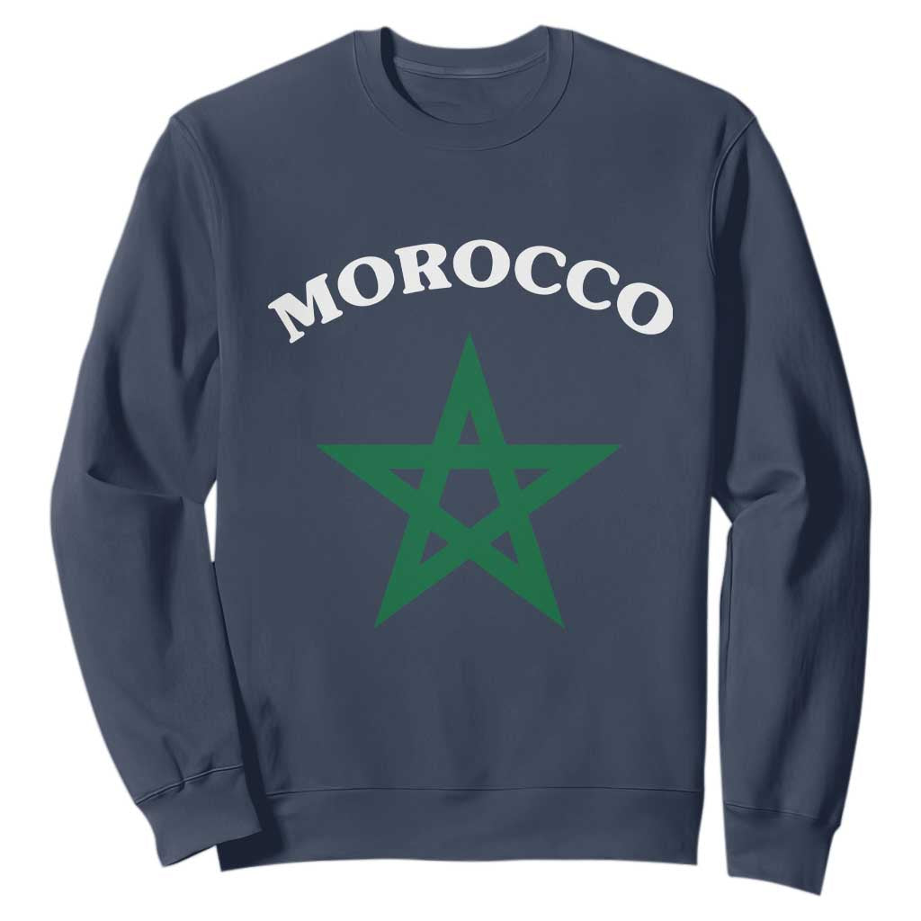 Morocco Pride Flag Star Sweatshirt Patriotic Moroccan Heritage Souvenir
