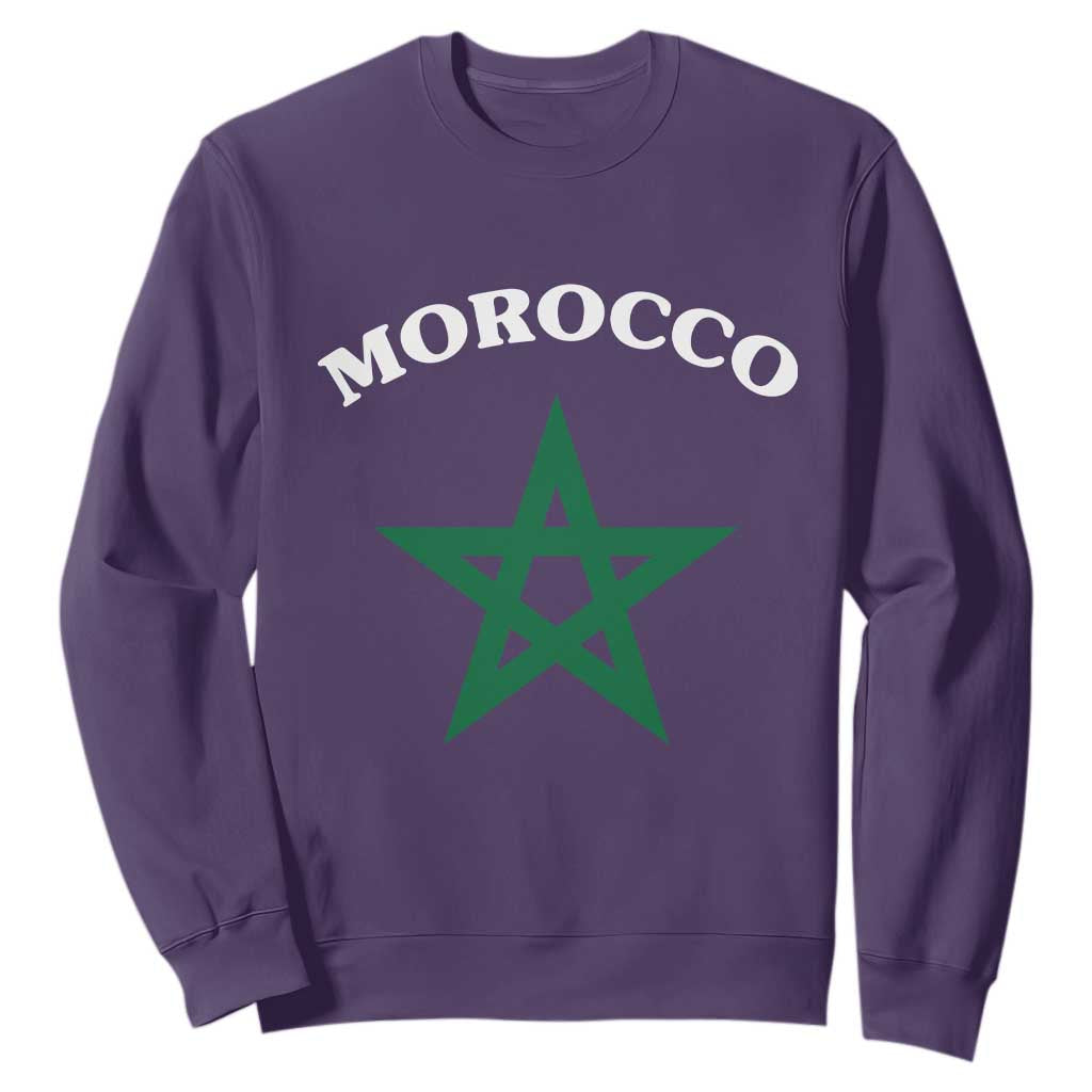Morocco Pride Flag Star Sweatshirt Patriotic Moroccan Heritage Souvenir