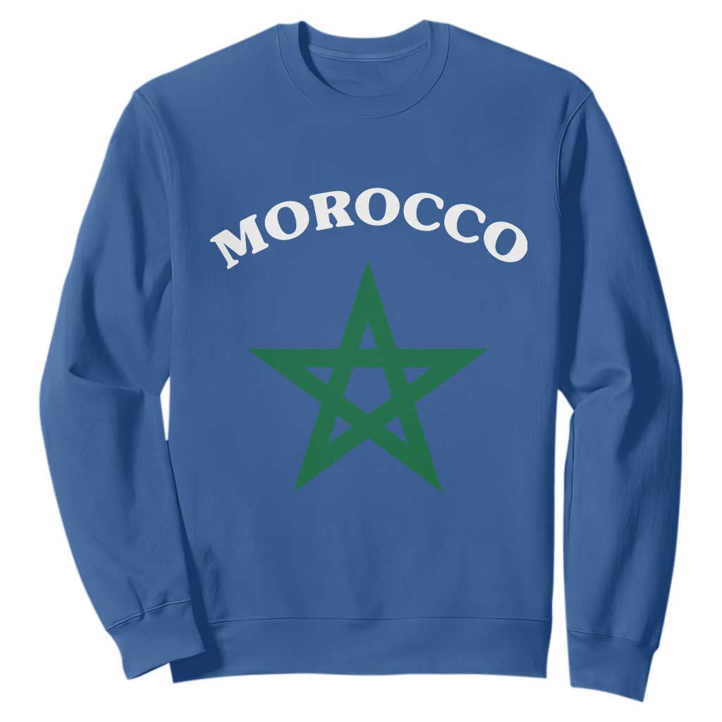 Morocco Pride Flag Star Sweatshirt Patriotic Moroccan Heritage Souvenir