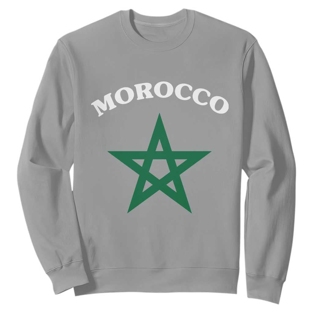Morocco Pride Flag Star Sweatshirt Patriotic Moroccan Heritage Souvenir