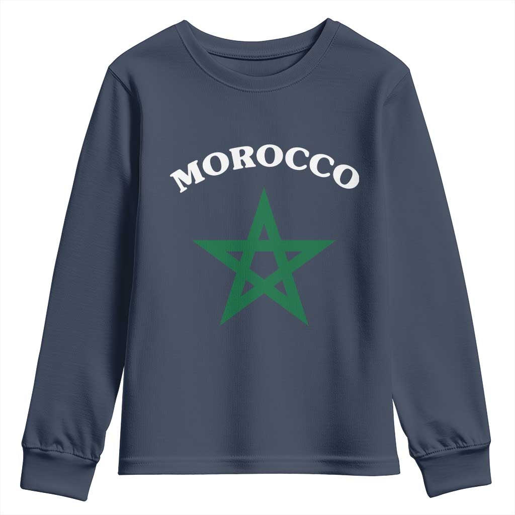 Morocco Pride Flag Star Youth Sweatshirt Patriotic Moroccan Heritage Souvenir