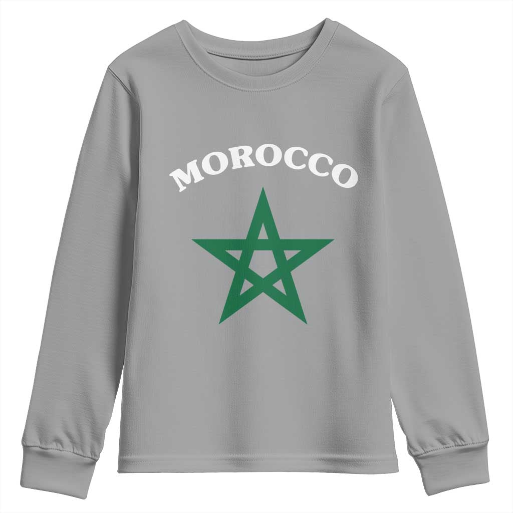 Morocco Pride Flag Star Youth Sweatshirt Patriotic Moroccan Heritage Souvenir