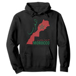 Morocco Map Dima Maghrib with Arabic Calligraphy Hoodie Maghreb Traditional Moroccan Roots Graphic