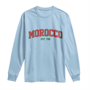 Vintage Morocco Varsity Collegiate Style Long Sleeve Shirt Established 788 Moroccan History