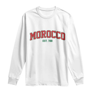 Vintage Morocco Varsity Collegiate Style Long Sleeve Shirt Established 788 Moroccan History