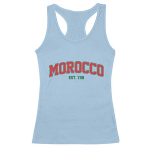 Vintage Morocco Varsity Collegiate Style Racerback Tank Top Established 788 Moroccan History