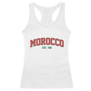 Vintage Morocco Varsity Collegiate Style Racerback Tank Top Established 788 Moroccan History