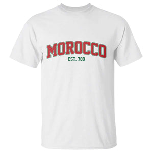 Vintage Morocco Varsity Collegiate Style T Shirt Established 788 Moroccan History