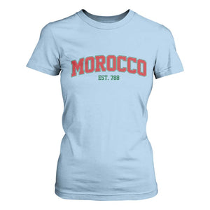 Vintage Morocco Varsity Collegiate Style T Shirt For Women Established 788 Moroccan History
